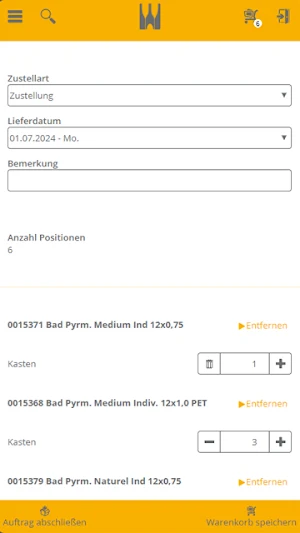 Getränke Waldhoff Kundenportal Screenshot 1