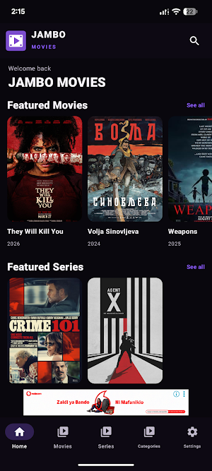 JAMBO MOVIES SWAHILI Screenshot 1