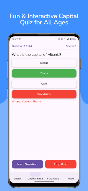 World Flags and Capitals Screenshot 3