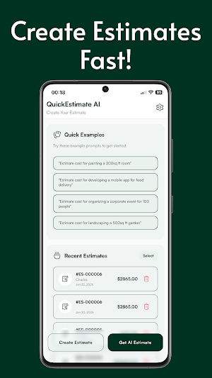 QuickEstimate AI: Instant Est! Screenshot 0