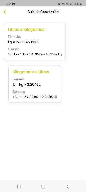Libras a Kilos Screenshot 2