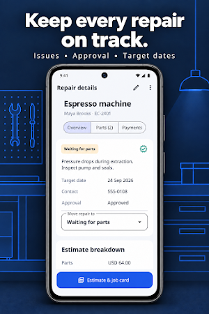 Repair Parts & Deposits Screenshot 3