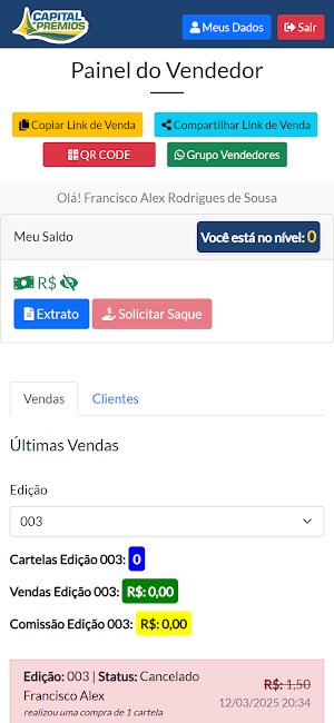 Vendedor Capital de Prêmios Screenshot 0