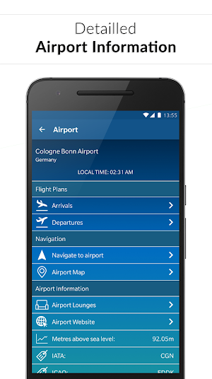 Cologne Bonn Airport: Flight information CGN Screenshot 1