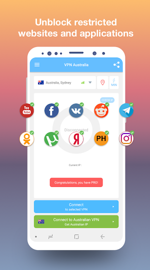 VPN Australia - get free Australian IP Screenshot 1
