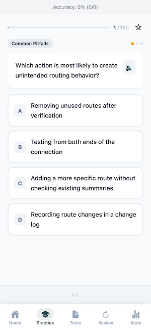 Network Routing Concepts Quiz Screenshot 1