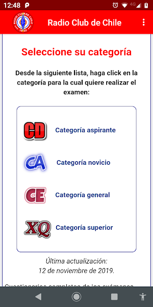 Exámenes radioaficionado Radio Club de Chile CE3AA Screenshot 1