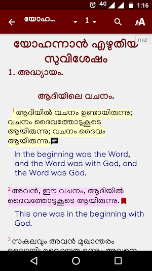 Malayalam Bible മലയാളം ബൈബിള്‍ Indian Rev. Version Screenshot 1