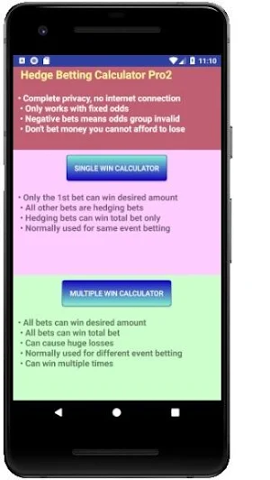 Hedge Betting Calculator Pro2 Screenshot 0