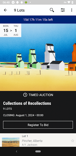Masters Gallery Auctions Screenshot 1