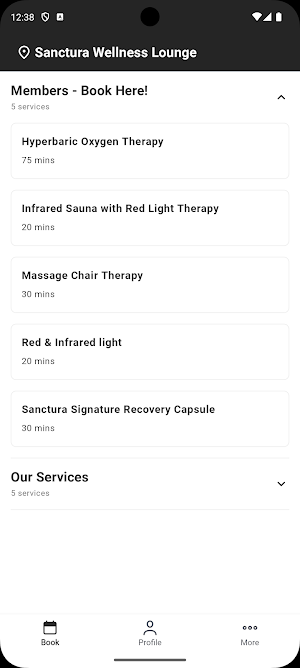 Sanctura Wellness Lounge Screenshot 1