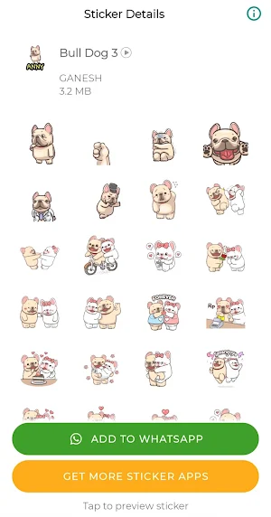 French Bull Dog Sticker for WA Screenshot 1