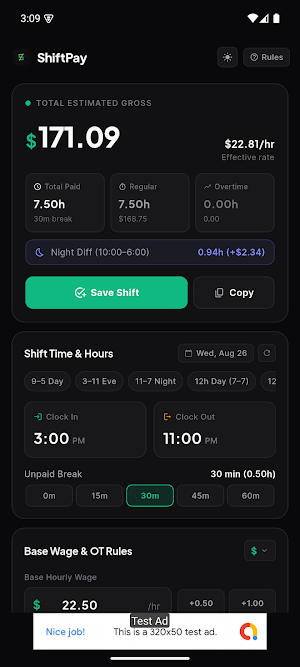 ShiftPay: Shift & Overtime Pay Screenshot 0