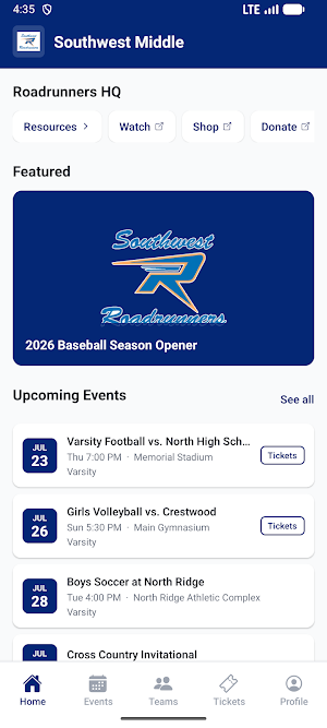 Southwest Middle Athletics Screenshot 0