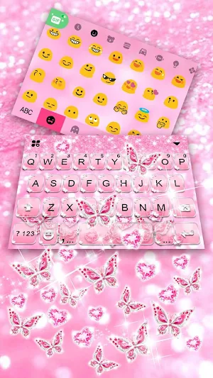 Pink Butterfly Gravity Keyboard Theme Screenshot 2