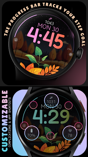 Pumpkin Steps fall watch face Screenshot 1
