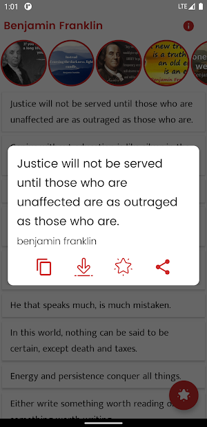 Benjamin Franklin Quotes Screenshot 0