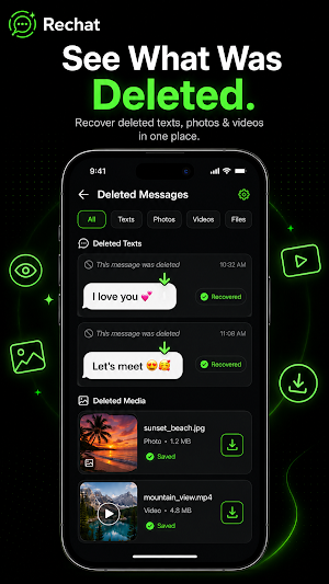 Rechat:View once- Status Saver Screenshot 1