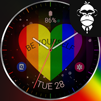 Rainbow Love analog watch face