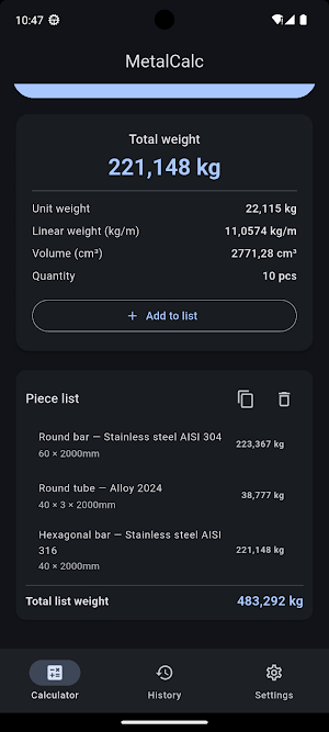 MetalCalc Screenshot 3