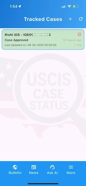 U.S. Immigration Case Tracker Screenshot 0