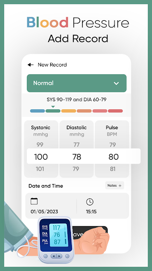 Blood Pressure BPM Tracker Screenshot 0