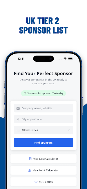 UK Tier 2 Sponsor List Screenshot 0