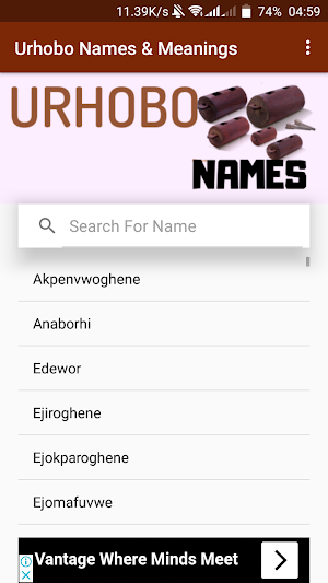 Urhobo Names and Meanings Screenshot 1