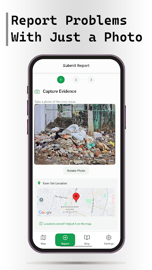 GEODHA - Report Civic Issues Screenshot 2
