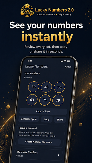 Lucky Numbers: Personal Picker Screenshot 2