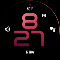 Stylish Red Maroon Watch Face