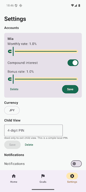 Family Allowance Bank Screenshot 2