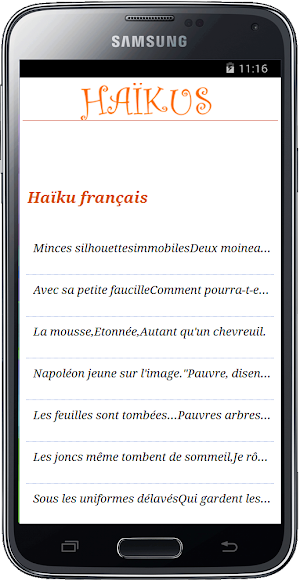 Les Haïkus poème Japonais Screenshot 2