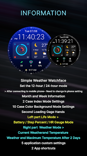 MIMIX Simple Weather Watchface Screenshot 1