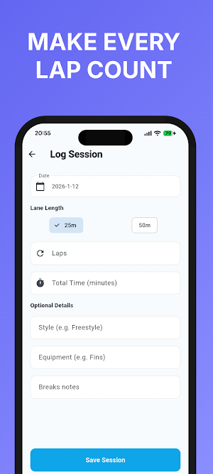 Swimming Lane: Logs & Stats Screenshot 2