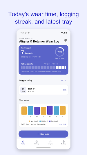 Aligner & Retainer Wear Log Screenshot 0