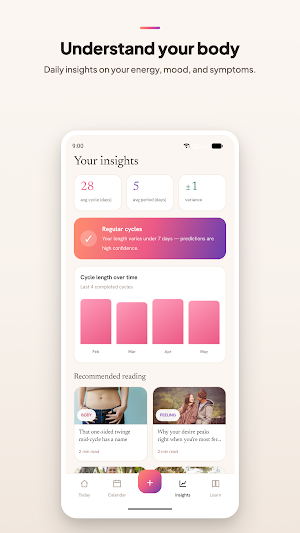 Tide: Period & Cycle Calendar Screenshot 2