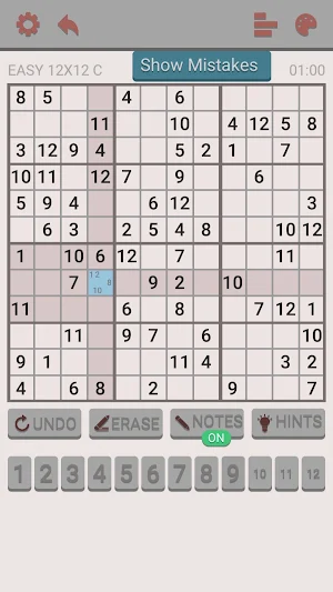 Sudoku Palextart 12x12, 16x16 Screenshot 3
