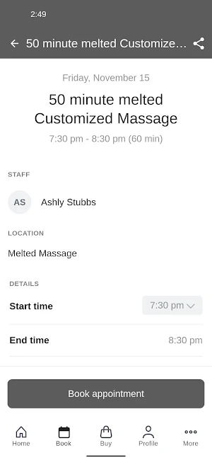 melted massage Screenshot 2