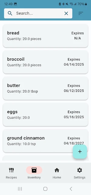 Food Manager Screenshot 1