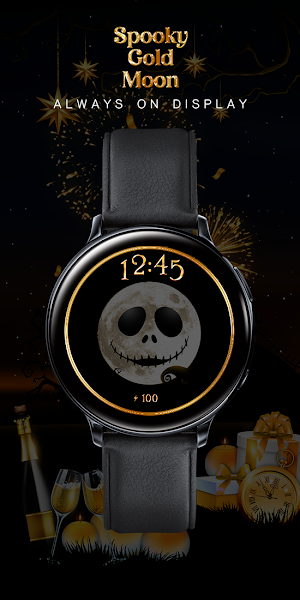 Spooky Gold Moon_Watchface Screenshot 3