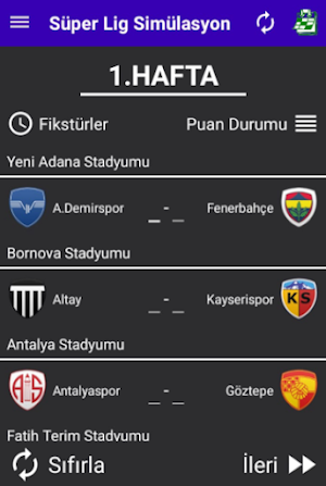 Türkiye Futbol Ligi Simülasyon Screenshot 0
