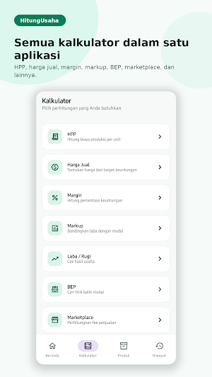 HitungUsaha - Kalkulator UMKM Screenshot 1