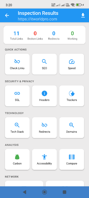 Site Inspector: Website Audit Screenshot 3