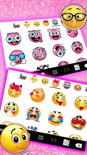 Pink Glitter Butterfly Keyboard Theme Screenshot 3