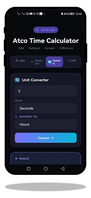 Atco Time Calculator Screenshot 2
