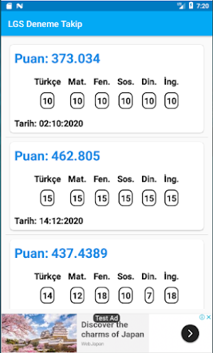 LGS Puan Hesaplama Deneme Takip Screenshot 3