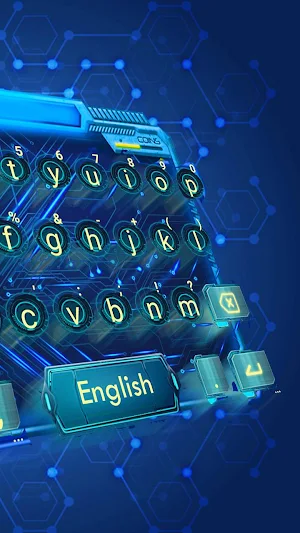 Blue Tech 3d Keyboard Theme Screenshot 1