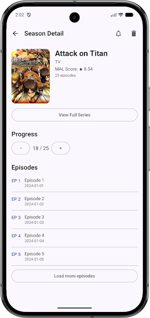 Anime Watchlist Tracker Screenshot 3