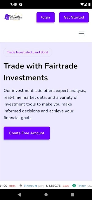 Fair trade investments Screenshot 1